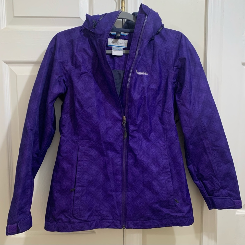Columbia Jacket with Omni Tech and Zip Off Hood In Purple Women’s Size XS